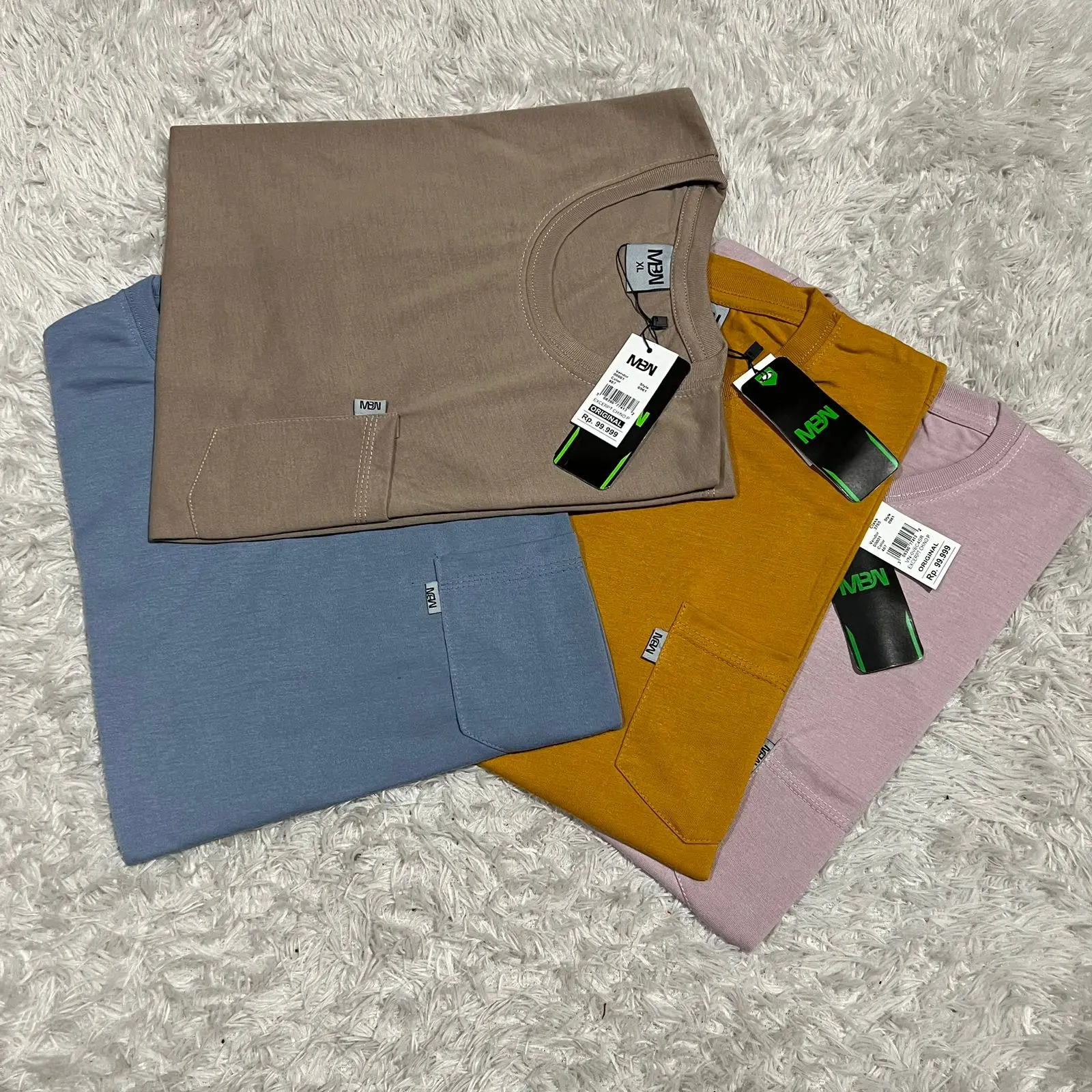 4 pcs 100 ribu kaos polos pocket saku pria wanita semi-katun