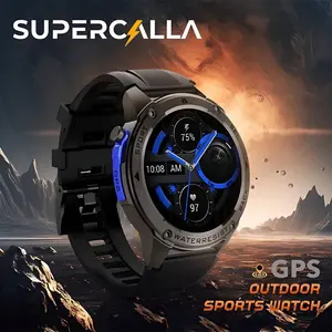 Supercalla DM56 GPS Sport watches 500mAh BT Call Amoled and 5ATM Waterproof smart watch
