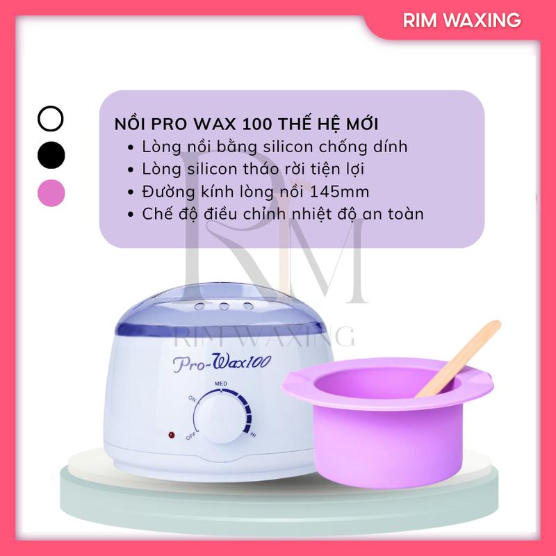 Combo Nồi Prowax100 Thế Hệ Mới Có Lòng Silicon Chống Dính + 100Gr Sáp Dừa Hồng Full Siêu Bám Lông RIM WAXING Tặng Que Phết Gỗ - 0707 3