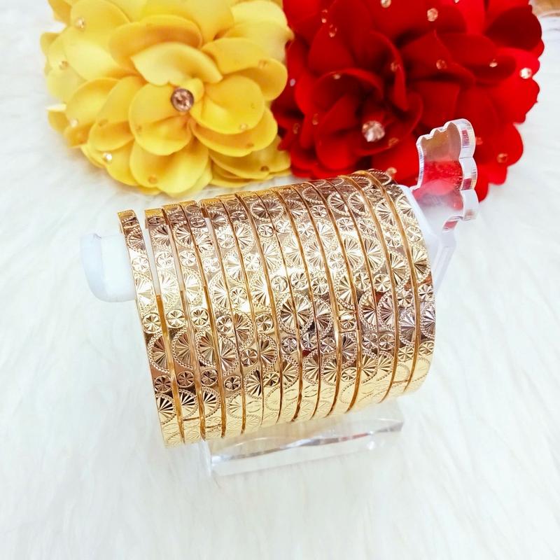 Vòng Ximen Mẫu Cánh Quạt Bản 4 Ly Đồng Đỏ Màu Vàng Miền Tây 750 Phụ Kiện