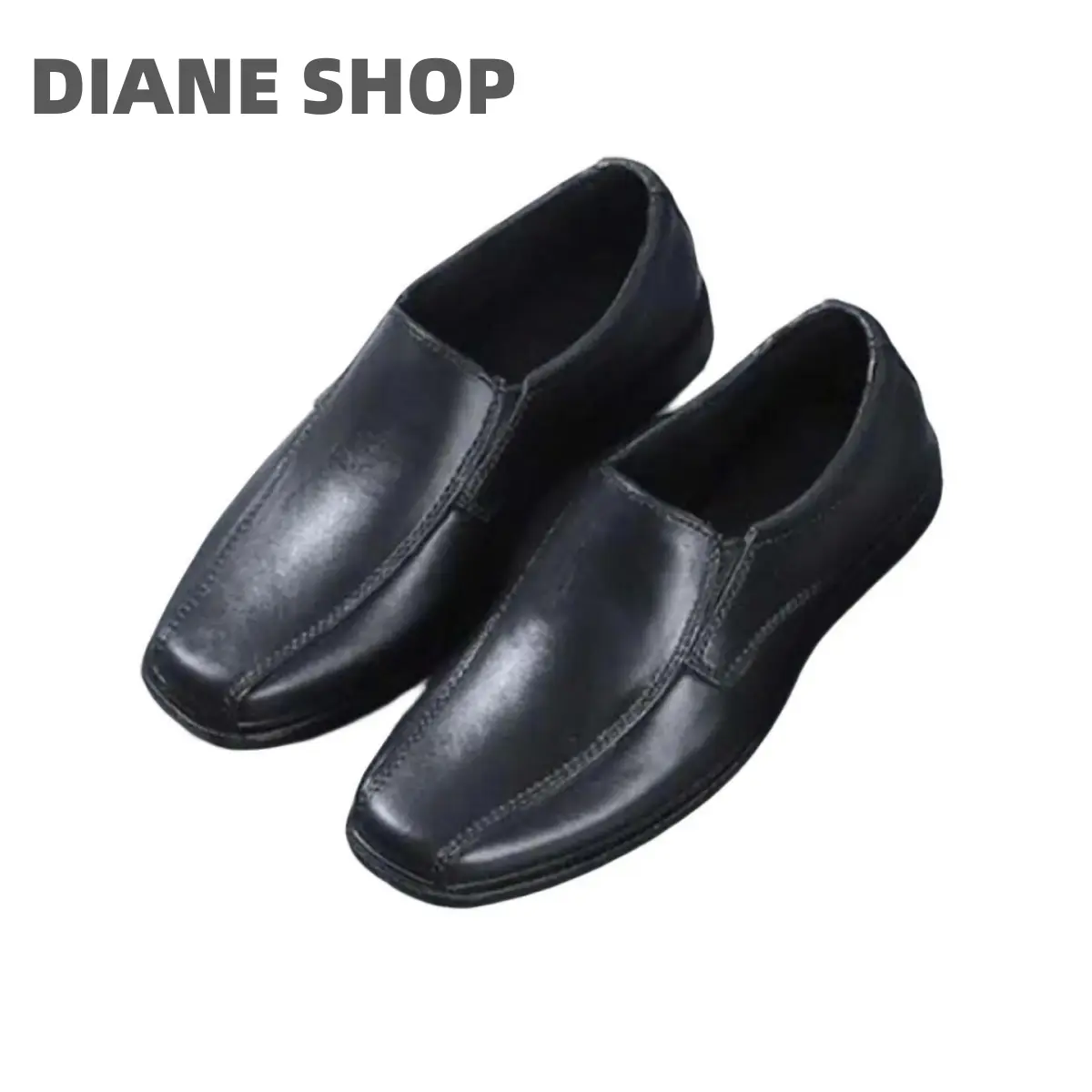 【COD】Boys black shoes 232#rubber comfortable student shoes square toe children's black shoes 075523 standard size Summer
