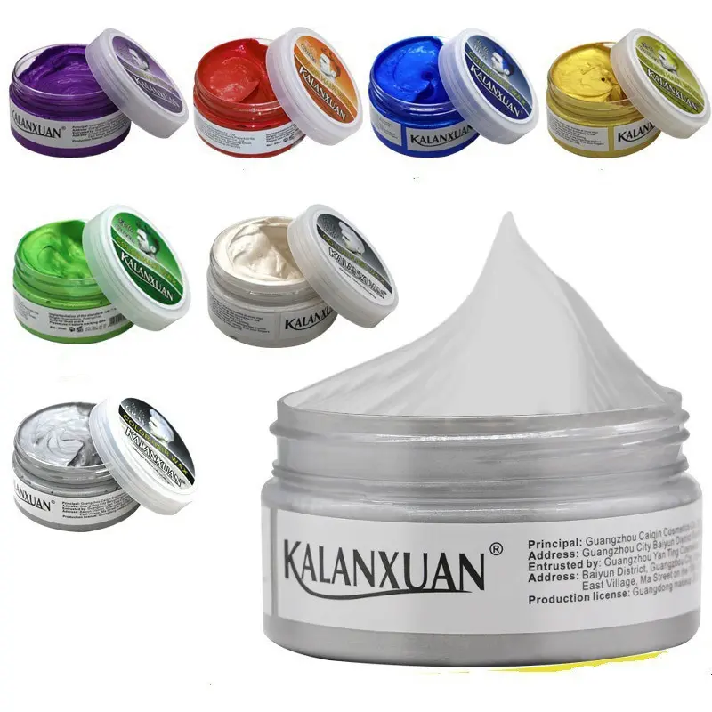 Sáp Vuốt Tóc Salon Màu, Kalanxuan, 100g, 9 Màu, Kem Nhuộm Tóc, Đổi Màu Tóc Bạc, Dành Cho Nữ, Thời Trang