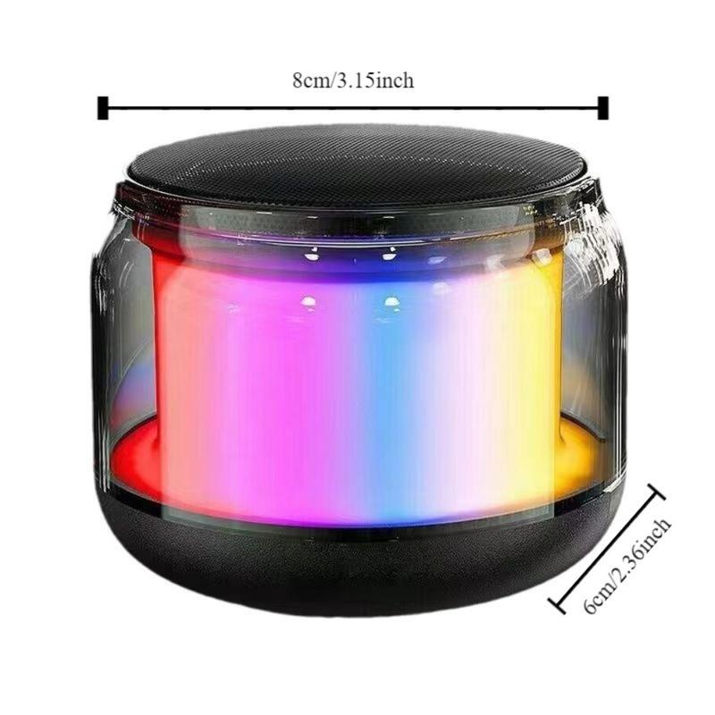 Product Introduction of RGB Night Light Audio Wireless Speaker 3D Stereo Sound Wireless Charger Multifunction Bluetooth Speaker ABS Mini 3