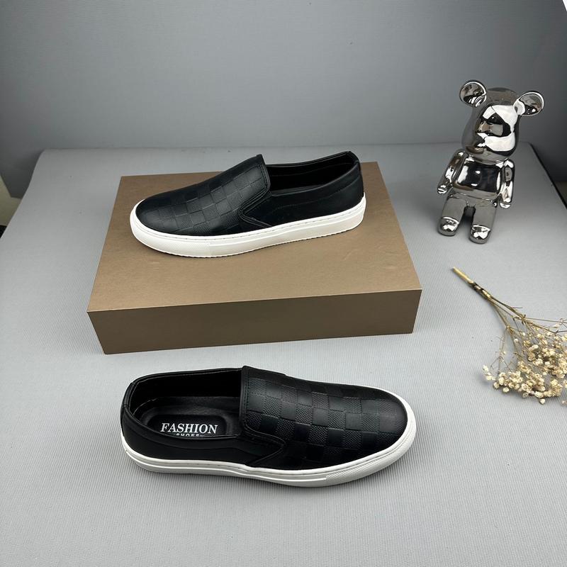 Giày lười SlipOn nam da xít nhám in vân 3D kẻ ô - đế cao su tăng chiều cao 3cm, có khâu đế sẵn 8