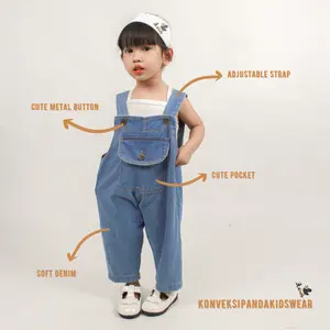 Overall Celana Jeans Panjang Anak Unisex PREMIUM 1-6 Tahun | Overall Jeans Anak  Denim