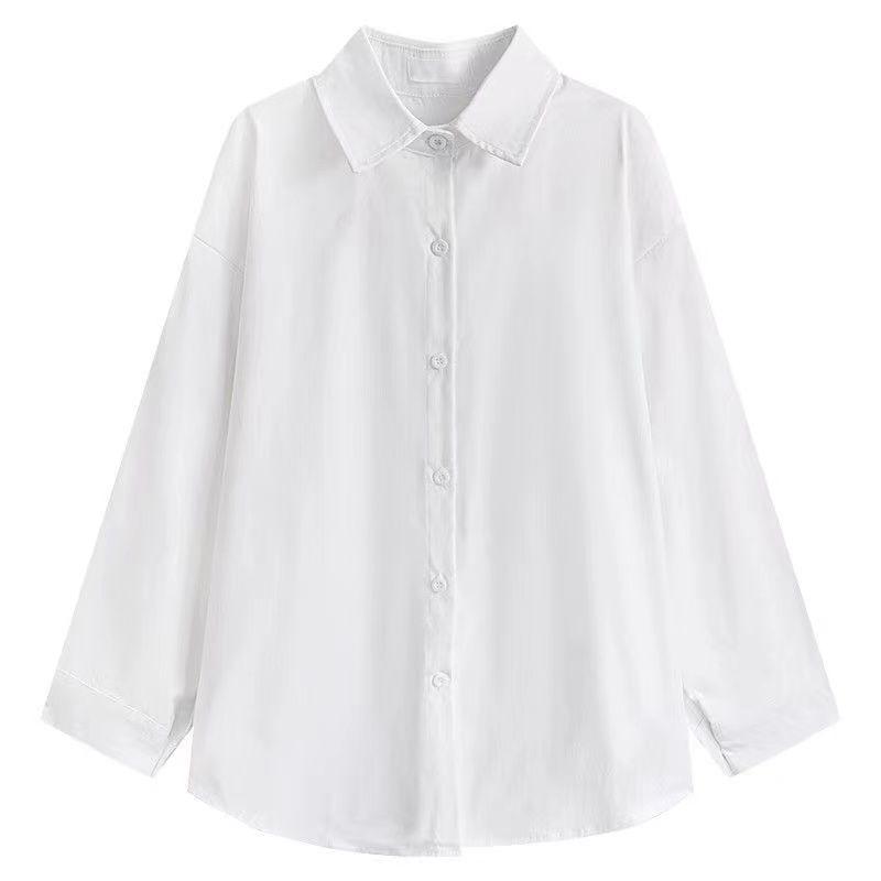 Product Introduction of Áo sơ mi nữ Áo Sơ Mi Trắng, Dễ Phối Đồ Dành Cho Phụ Nữ, Phong Cách Hàn Quốc, Dáng Rộng Vừa Vặn, Thích Hợp Cho Học Sinh Và Phong Cách Hồng Kông Harajuku Cổ Điển Dài Tay, Áo Sơ Mi Áo Khoác Mới Women Top 6