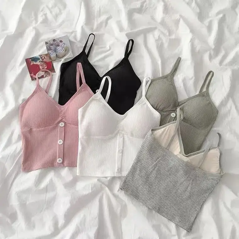 Tank Top Atasan Wanita Style Import Pendek Polos Tanktop With Bra Fashion Simple Cute Korean 852 3