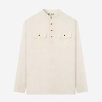 Gambar DUHA Baju Koko Linen Stripes Pull Over Lengan Panjang - White Sand - Sayf dari Duha Muslim Wear Kota Tangerang 2 Tokopedia