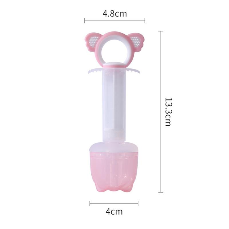 Product Introduction of Baby Pill Feeder Cartoon Eight-character Diversion Soft Scaling Cup Push-pull Feed Juice Pacifier Type Feeding Nipple Baby Supplies 0