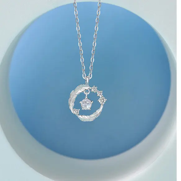Dây chuyền CDE Sparkling Feather White Necklace CDE6076SV - Trang Sức Nữ Women Chain 2