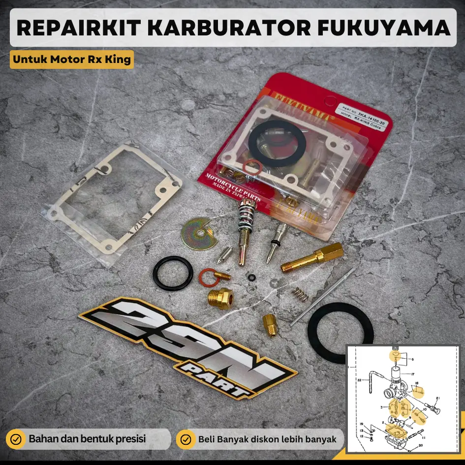 Repairkit Karburator RX King RXS Cobra Original Fukuyama 3KA-14100-20