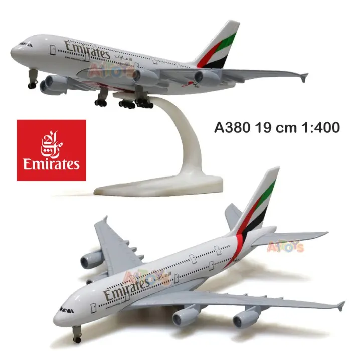 DIECAST PESAWAT EMIRATES AIRBUS A380 19 CM 1:400 - BERIESTRO19