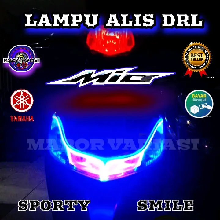 PAKET LAMPU ALIS MIO SPORTY MIO SMILE  BONUS DEMON EYE TIDAK BERBINTIK SIAP PAKAI