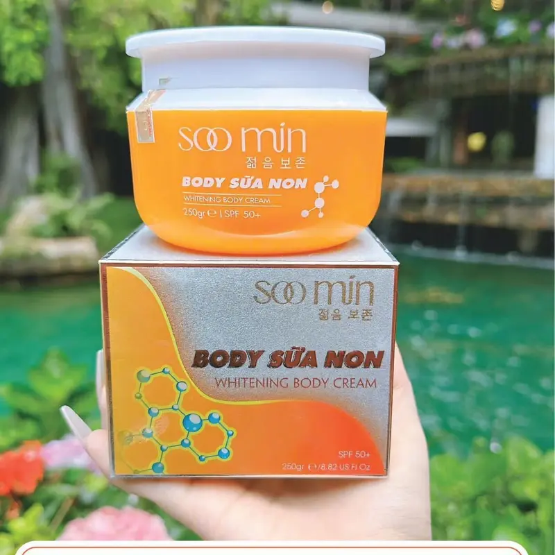Combo 2 Hộp ￼Kem Body  Sữa  Non  Soon Min Hàn Quốc Giúp Trắng Da , Phục Hồi Da Hư Tổn, Chống Nắng 5