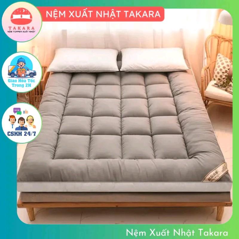 Nệm Topper bảo vệ nệm đệm trải sàn bông dày 6cm tấm bảo vệ nệm nệm ký túc xá đủ size 1mx2m,1m2x2m,1m4,1m6 1m8 chính hãng TAKARA Stain Làm mát đủ màu thân thiện với làn da Pure Cotton Mềm mại nem van