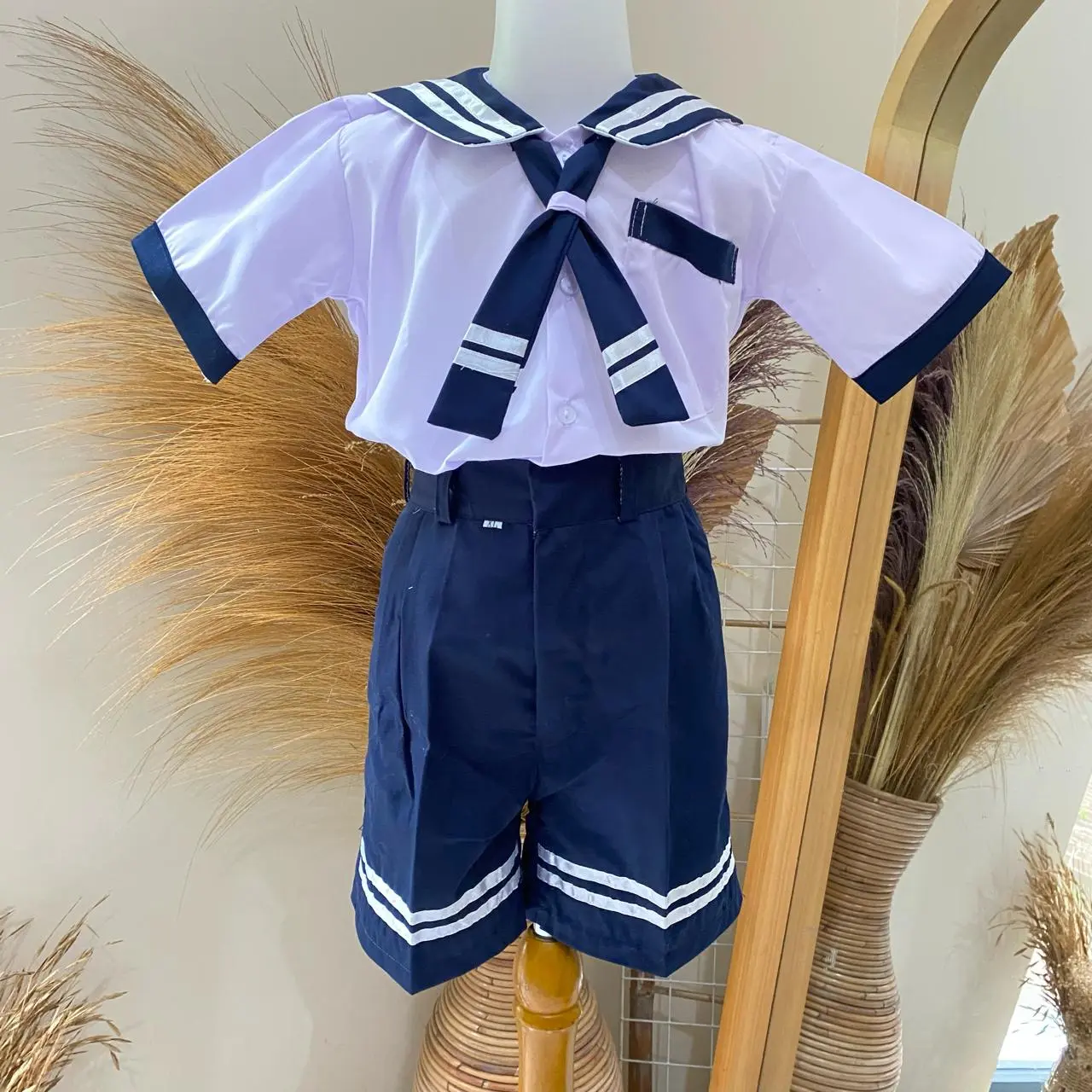 IVC - SERAGAM SEKOLAH ANAK TK PENDEK NAVY PUTIH - SERAGAM TK NASIONAL