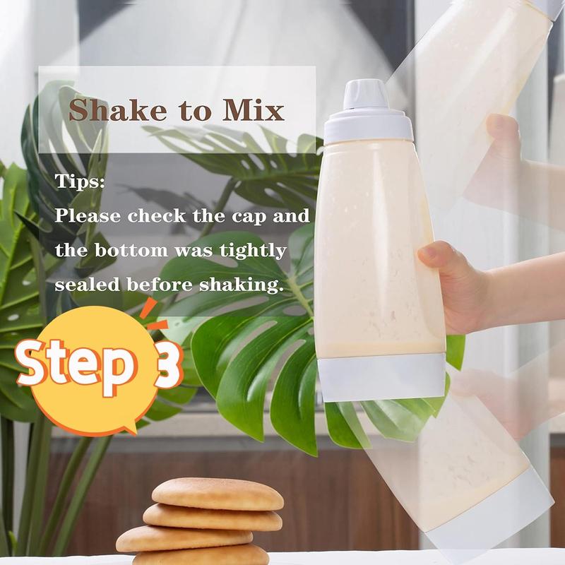 Product Introduction of Manual Pancake Batter Mixer Bottle, 1 Count Squeeze Batter Dispenser, Baking Tool for Cupcake, Muffin, Cake, Kitchen Baking Utensils 4