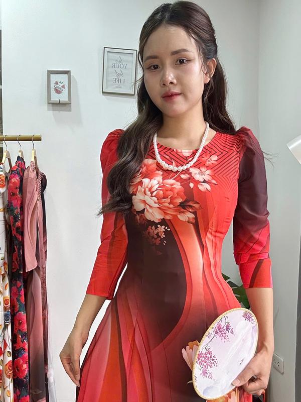 Áo dài lụa nhật in 6D Mã T1 Nữ - Hàng chính hãng - Women 1