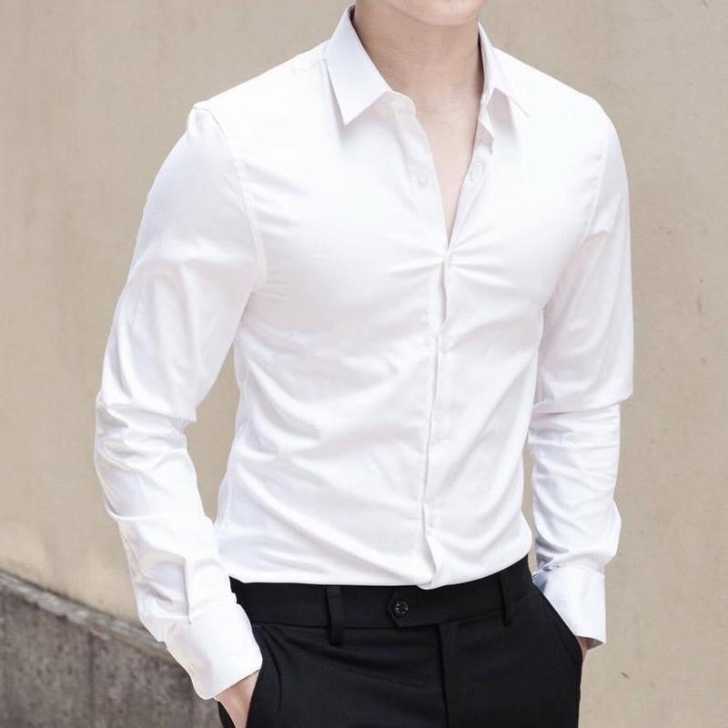 Áo sơ mi trắng cao cấp form slimfit, trẻ trung phong cách  Menswear