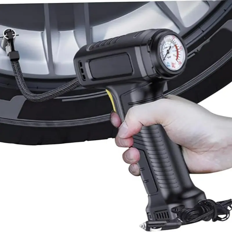 Portable Car Air Compressor, 12V Car Air Pump with LED Light, Car Tire Inflator, Electric Pump for Car, Motorcycle, Bicycle, Ball