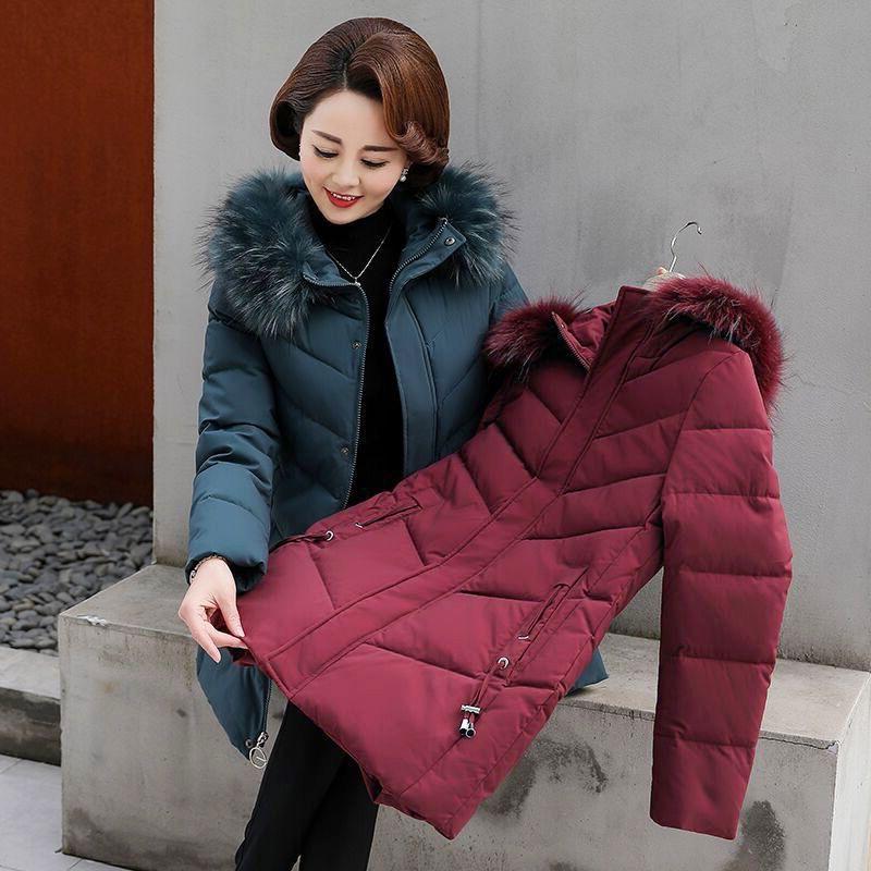 Áo khoác phao trần bông lót gió ấm cho mẹ trung niên