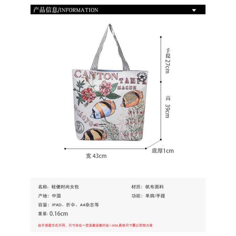 Bộ sưu tập Túi tote hình Chim phong cách Hàn quốc, túi vải nữ đeo vai vải canvas 7
