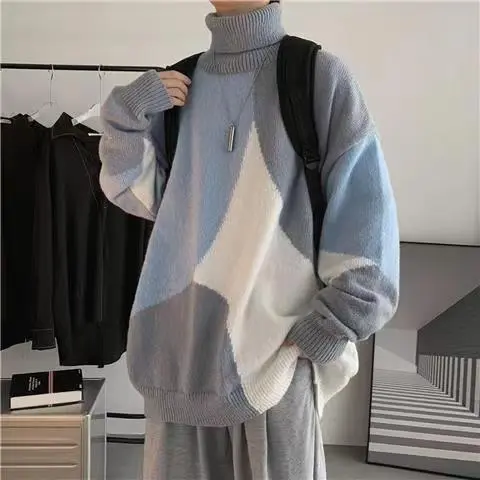 Áo Len Nam, Cổ Tròn, Đồ Len Dày, Phong Cách Hàn Quốc, Hợp Xu hướng, Ins Dáng Rộng, Áo Khoác Dễ Phối Đồ Thích Hợp Cho Mùa Thu Và Mùa Đông, Thích Hợp Cho Học Sinh 7