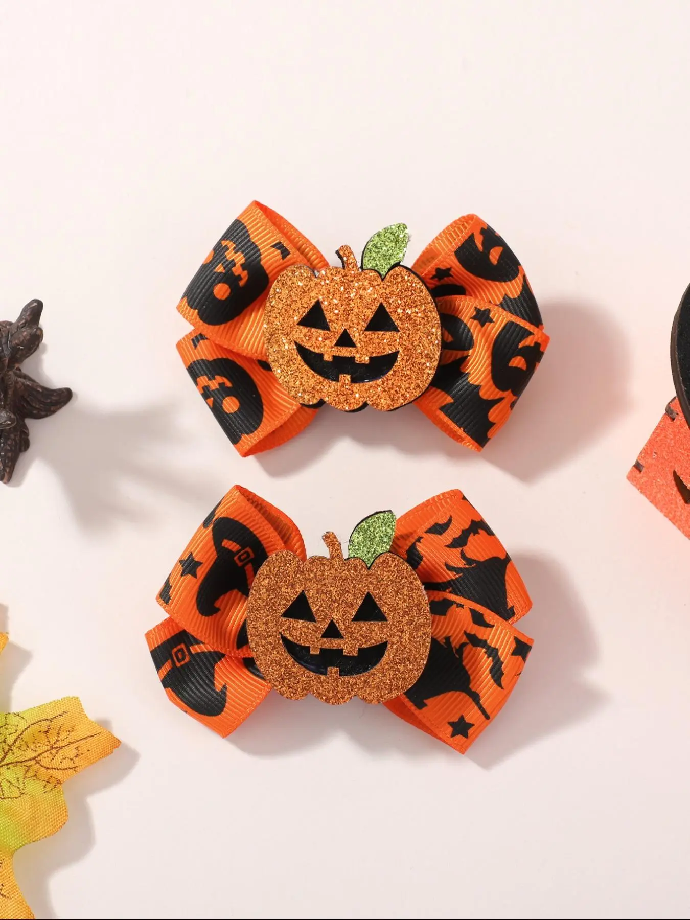 Bow Design Hair Clip, Cute Pumpkin Design Hair Accessories for Women & Girls, Fashion Hair Accessories for Party, Daily Decor Halloween Party
