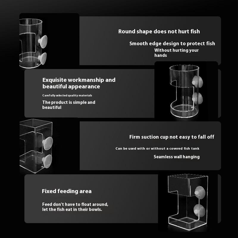 Fish tank feeder/acrylic small fixed-point feeding tube/sinking anti drift feeder/feeding ring/fish food anti drift feeder 3