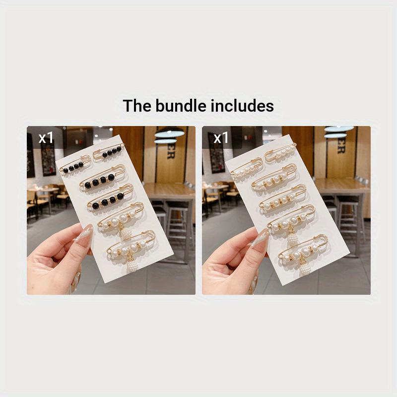 6pcs Faux Pearl Brooch Pins For Women, Cardigan Safety Pin Shirt Dress Pins Pearl Sweater Shawl Clip Waist Pins For Dress Pants White Pearl Brooches For Women 8