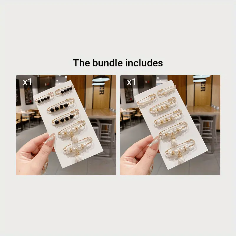 6pcs Faux Pearl Brooch Pins For Women, Cardigan Safety Pin Shirt Dress Pins Pearl Sweater Shawl Clip Waist Pins For Dress Pants White Pearl Brooches For Women 8