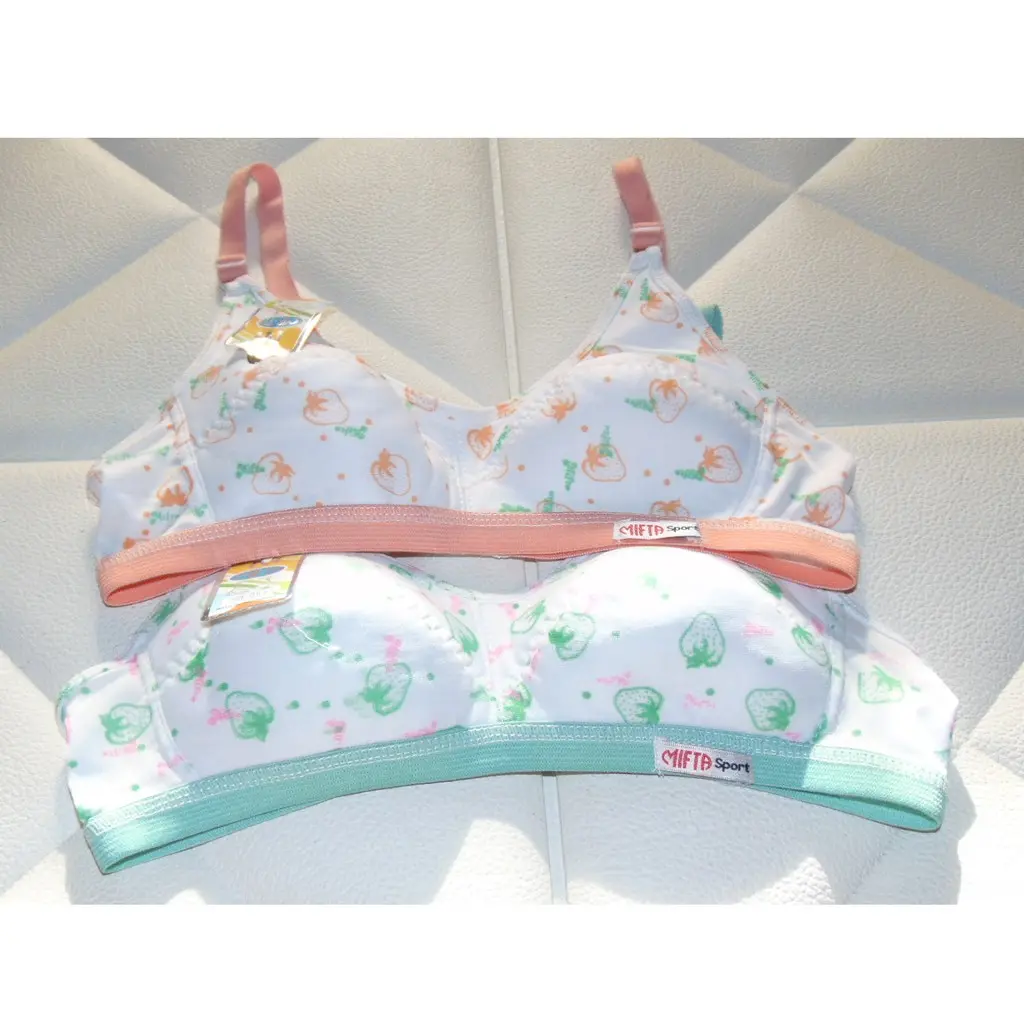 Bra Wanita Motif Polkadot Tanpa Kawat Push Up BH Busa Tipis UKURAN 34-38