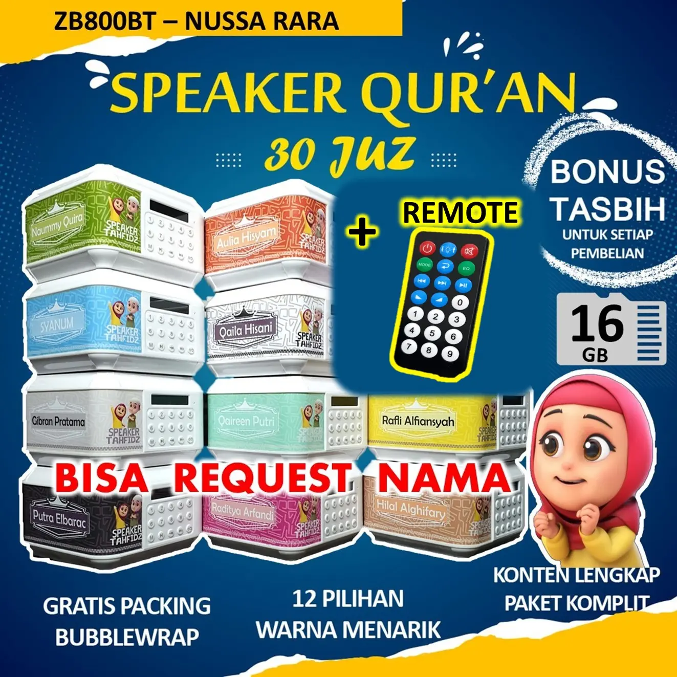 Speaker Murotal/ Speker Murottal Al Quran 16 GB 30 JUZ NUSA RARA