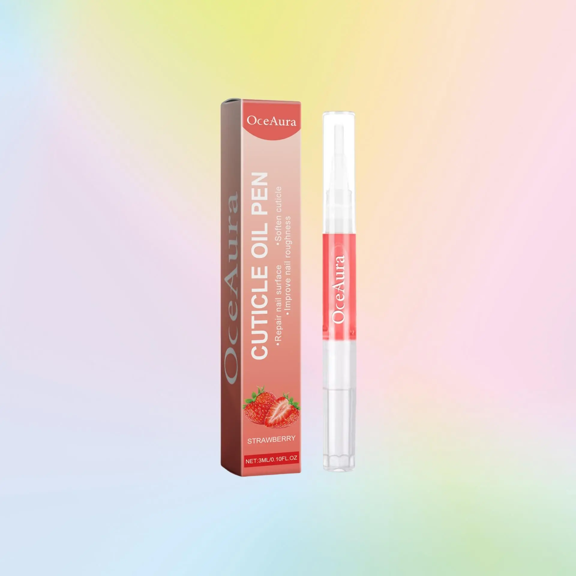 Strawberry Nail Care Oil, Cuticle Oil Pen, Hydrating and Nourishing Nail Treatment Oil, Nail Care Product for Women & Men