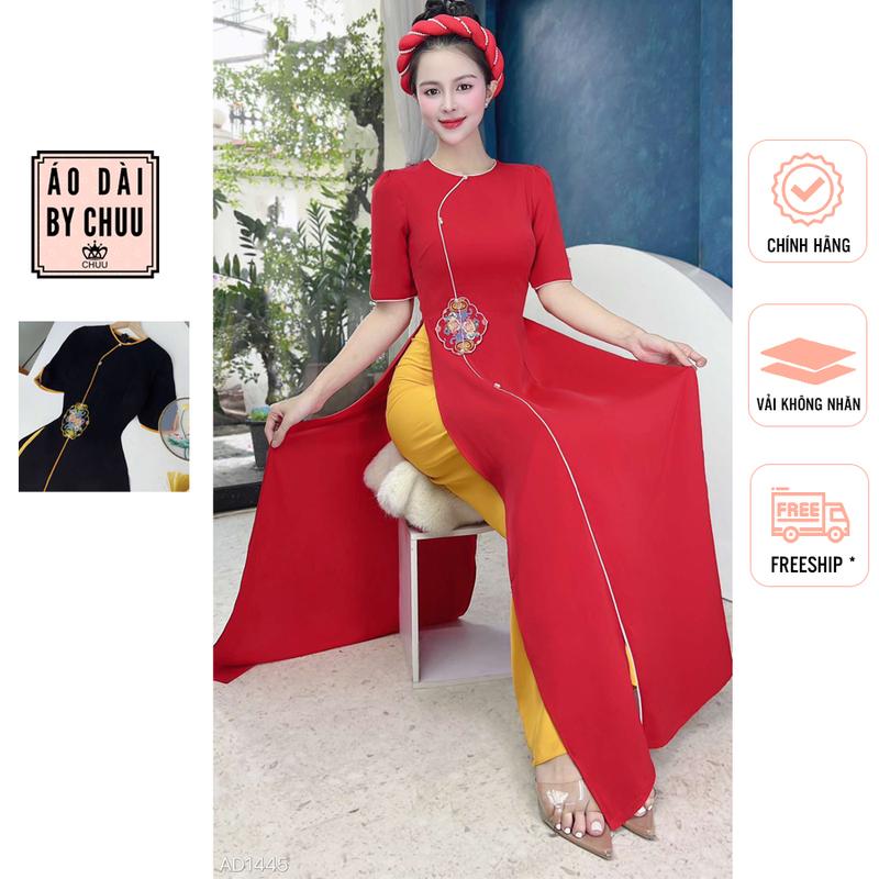 Áo dài truyền thống đính eo phù nhật nguyệt sang trọng CHUU AD1445