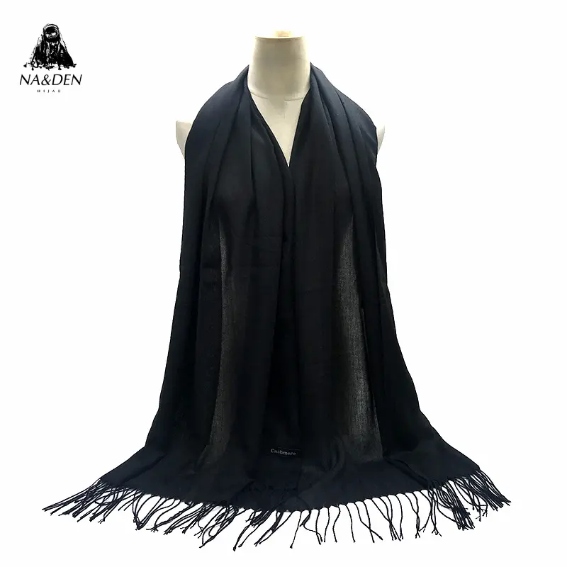 2025 New Fashionable Versatile StyleThin Cotton and Linen Monochrome Ethnic Two-Head Tassel Women's Scarf Shawl 100G