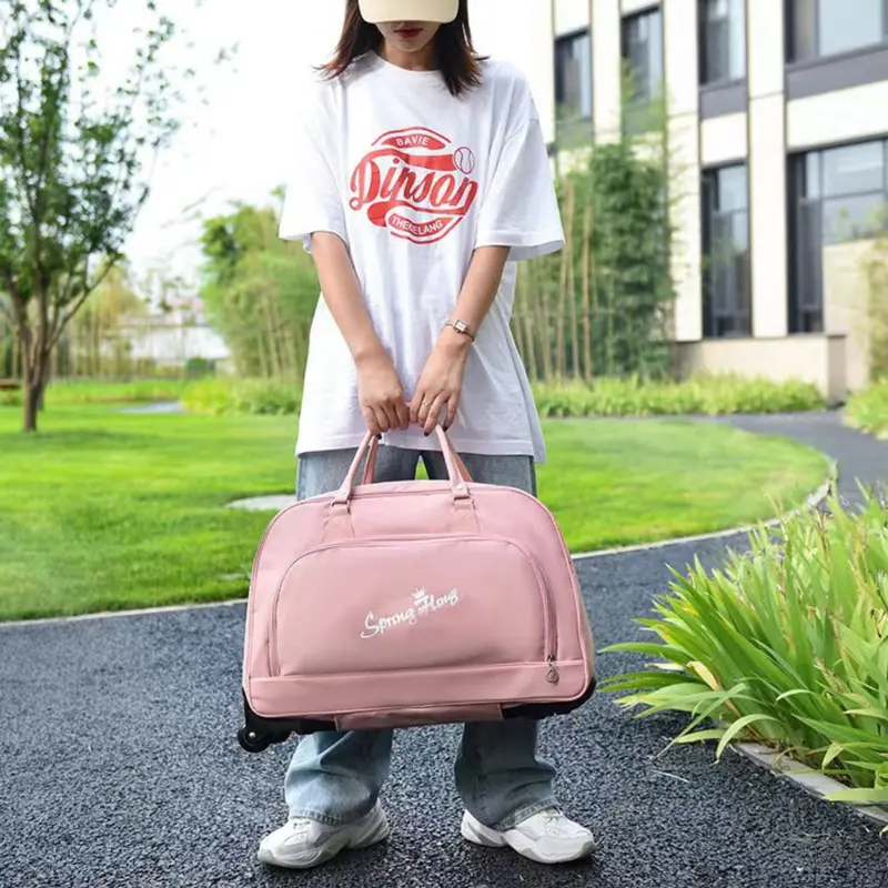 Túi xách du lịch Vali Hàn Quốc, sức chứa lớn, có bánh xe kéo gấp gọn 4