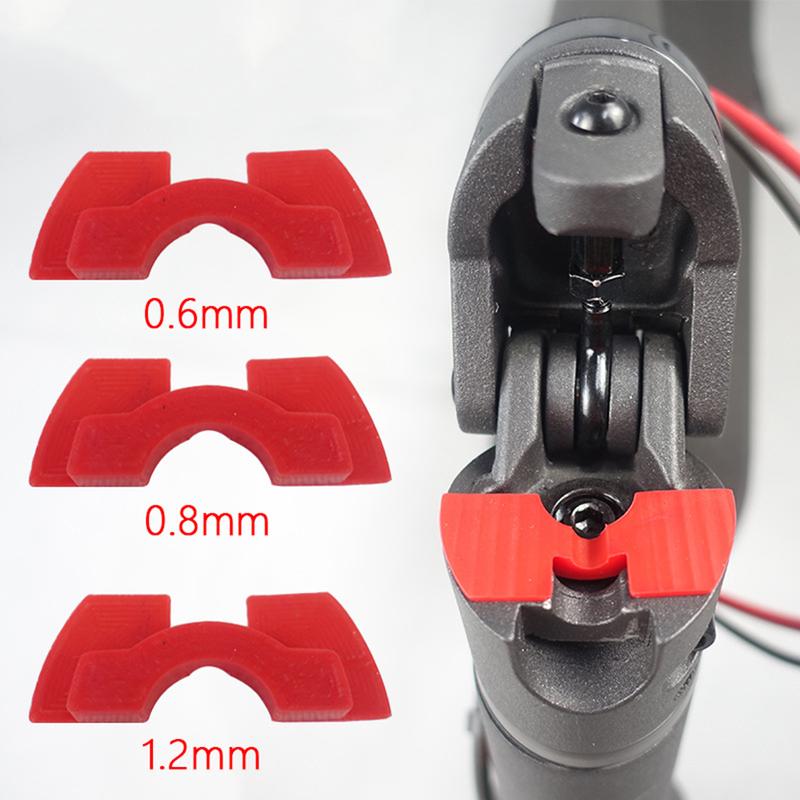 Product Introduction of 0.6mm 0.8mm 1.2mm RED Scooter Parts Scooter Modification Accessories Front Fork Spacer for Xiaomi M365 Vibration Damper Damping Cushion 12