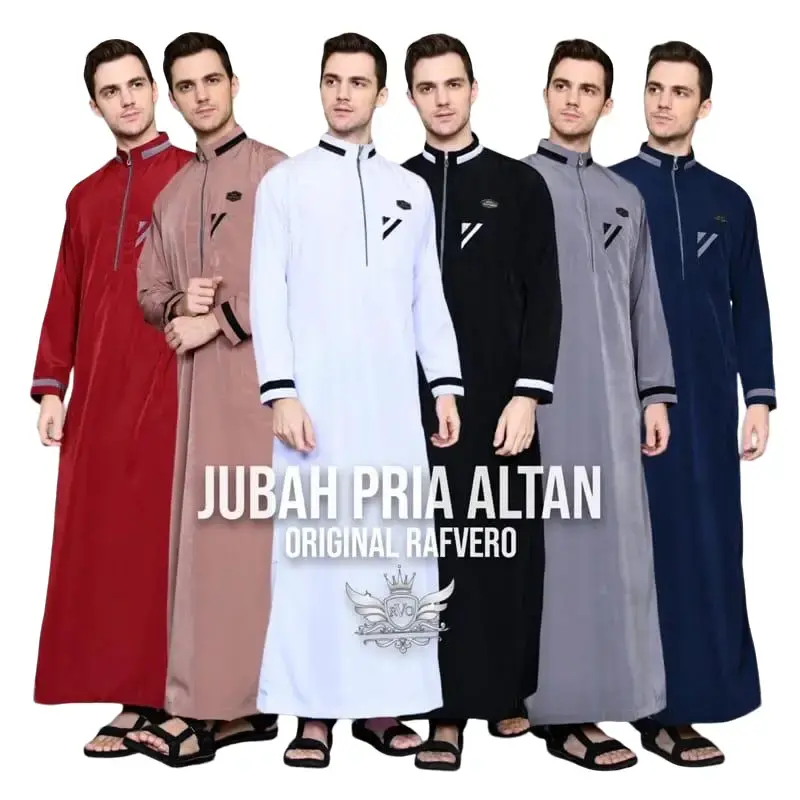 ADN STORE - Jubah Pria Muslim - Gamis Pria Laki Laki - Jubah Muslim - Gamis Laki Laki List Polos Katun Bsy Premium Panjang Dewasa - Gamis Pria Laki Laki Arab Hitam
