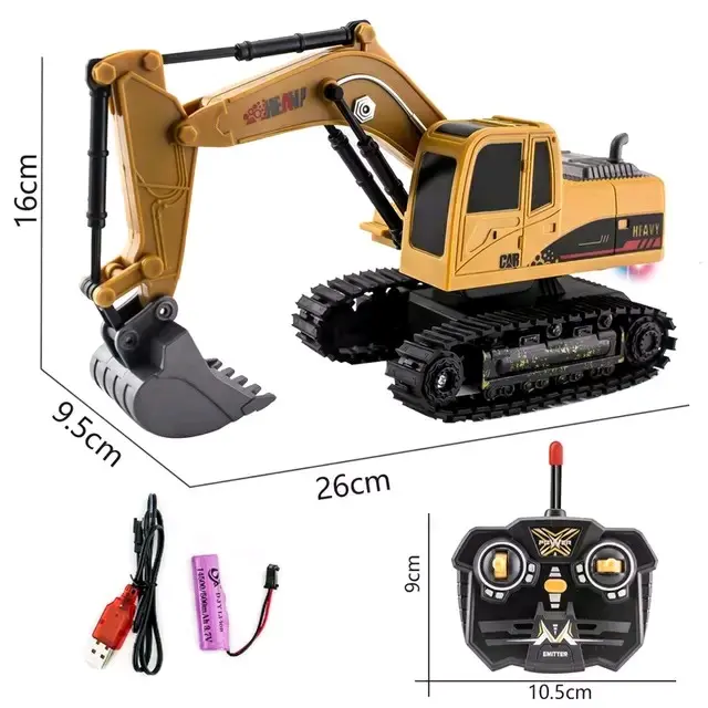 [Ninetoys]Rc excavator baterai cas skala 1:24 Rc truck eksapator truck beko