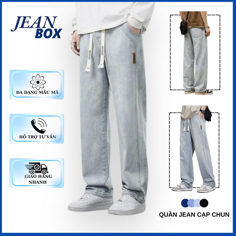 Quần jean ống rộng nam nữ màu xanh nhạt retro JEAN BOX N9 phong cách unisex dễ mặc dễ phối đồ Menswear Pants Có Túi