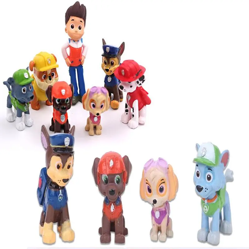 12pcs/Set Paw Patrol Puppy Car Boy Toy Gifts Figure Model Collection Action Doll