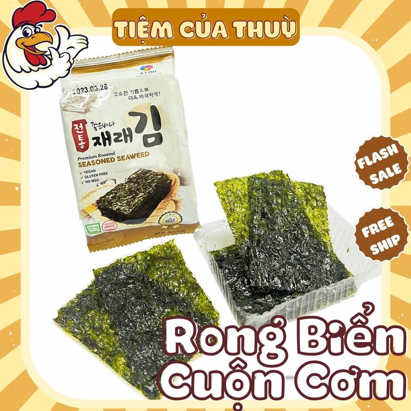 Rong Biển Cuộn Cơm Ăn Liền K-Food, Lá kim tẩm dầu Oliu, đồ ăn vặt, Tiệm ăn vặt Thuỳ Bùi