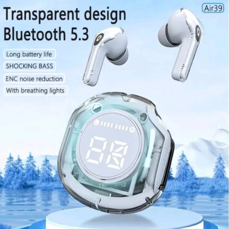 Air39 Earphone Bluetooth dengan Mikrofon HiFi Stereo Headset Bluetooth Sentuh Speaker Mini Bluetooth Headset Bass Olahraga Ultrapods Pro TWS Macaron tersedia dalam berbagai warna Headphone Peredam