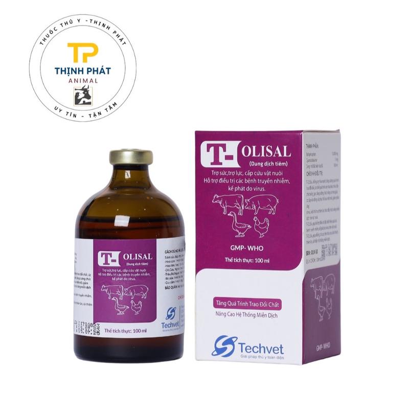 Olisal - Trợ sức, Trợ Lực (Techvet) - Câp cưu vật nuôi,  Hỗ trợ trị các bệnh truyền nhiễm kế phát do virus, chống còi cọc, kích thích thèm ăn, Cải thiện hệ thống miễn dịch 1