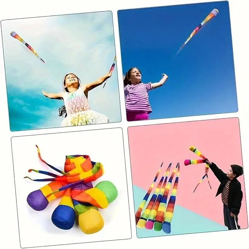 Outdoor Throwing Ball Toy, 1 Count Soft Ball Design Colorful Kite Ball, Interactive Game Toy, Outdoor Sports Toy for Kids, Sports & Outdoor Play Toy, Silicone Ball Set 4