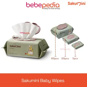 Sakumini Tisu Basah Bayi Wet Tissue Baby Wipes Hand Mouth Facial Tisu Wajah Lembut 80 20 7pcs