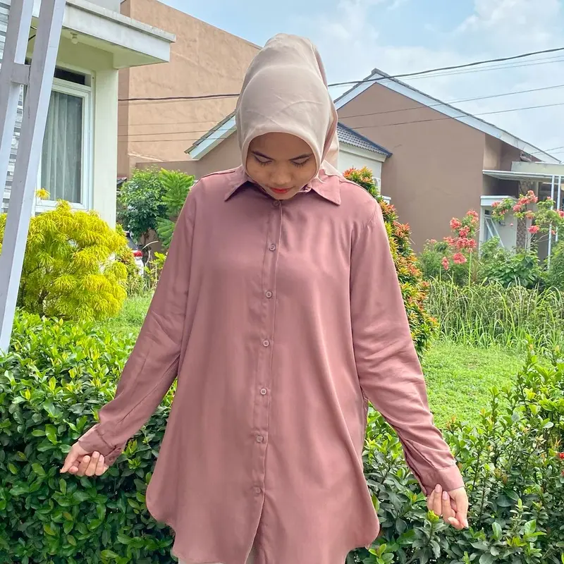 Inara Tunic Kemeja Tunic Bahan Rayon Twill Size Lengkap Putih Putih Polos Polos Polos Polos Polos Polka Dot 7