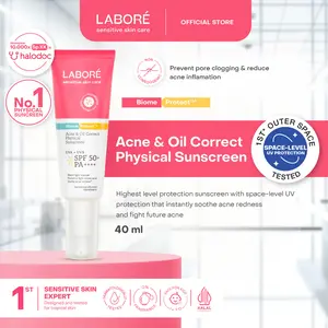 [Skincare Favorit Spesial HARPELNAS] LABORÉ BiomeProtect Acne & Oil Correct Physical Sunscreen 40 ml  - Sunscreen - Ringan - Cocok untuk Kulit Berminyak dan Berjerawat - Melindungi dari Sinar UVA & UVB -  Mudah Meresap  - Tidak Ada Whitecast