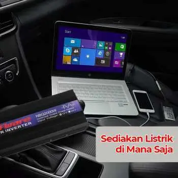 Taffware Power Inverter Pure Sine Wave PSW Car DC 12 Volt to AC 220 Volt 2000W NBQ2000W Peralatan Kipas 5
